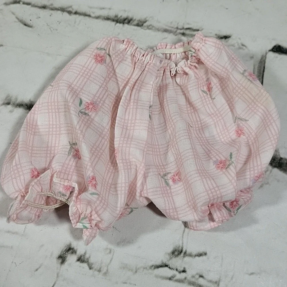 Baby Doll Replacement Clothes Clothing Lot Pink Gingham Bloomers Bottoms Hat Bib